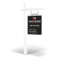2'X3' Custom Wooden 2-Sided Hanging Panel  in Reflective or Non Reflective with Wooden Arm Post & Installation for Fathom Realty