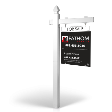 Fathom Realty: 5' Rookie Easy Arm Post with 24"x30" Two-Sided Panels in Styrene & Aluminum, Reflective Options