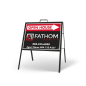 24" X 18" FOLDING "A" FRAME W/ TWO 24"X18" STYRENE CUSTOM PRINTED INSERTS for Fathom Realty 24" X 18" FOLDING "A" FRAME W/ TWO 24"X18" STYRENE CUSTOM PRINTED INSERTS for Fathom Realty