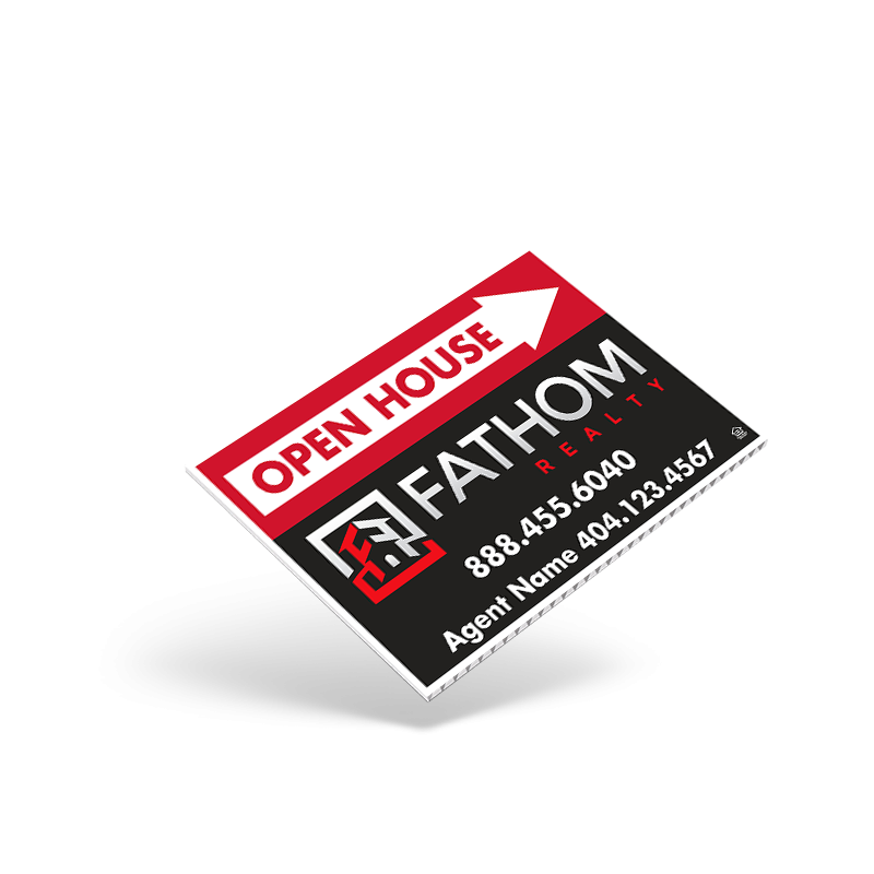 18"X12" TWO SIDED CUSTOM PRINTED COROPLAST SIGN PANEL for Fathom Realty 18"X12" TWO SIDED CUSTOM PRINTED COROPLAST SIGN PANEL for Fathom Realty