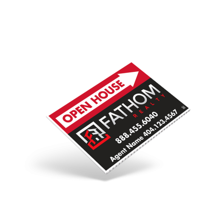 18"X12" TWO SIDED CUSTOM PRINTED COROPLAST SIGN PANEL for Fathom Realty