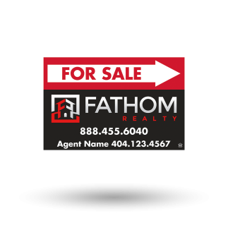 18"X12" TWO SIDED CUSTOM PRINTED COROPLAST SIGN PANEL for Fathom Realty