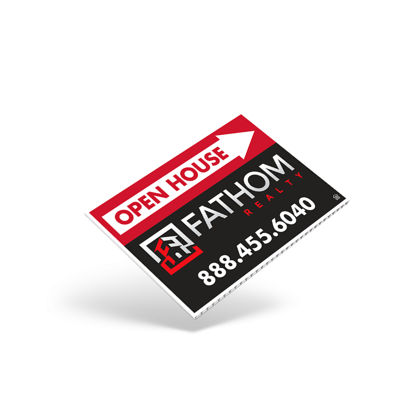 18"X12"TWO SIDED GENERIC PRINTED STOCK COROPLAST PANEL for Fathom Realty 18"X12"TWO SIDED GENERIC PRINTED STOCK COROPLAST PANEL for Fathom Realty