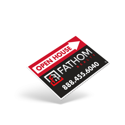 18"X12"TWO SIDED GENERIC PRINTED STOCK COROPLAST PANEL for Fathom Realty