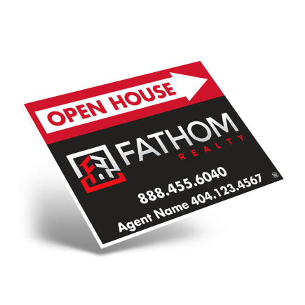 24" X18" ONE OR TWO SIDED CUSTOM COROPLAST SIGN PANEL FOR Fathom Realty