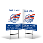 24"x30" Two-Sided Styrene/Reflective Yard Sign on Black Powder-Coated Stand for First United Realty