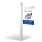 6' Easy Arm Post with 24"x30" Two-Sided Hanging Panels: Styrene, Aluminum, & Reflective Options for First United Realty