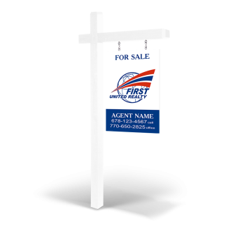 2X3'CustomWooden2-Sided Hanging Panel  in ReflectiveorNon Reflective with Wooden Arm Post&Installation For First United Realty