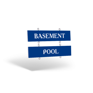 24"x6" Two-Sided Reflective Hanging Wooden Rider with Eye Screws for For First United Realty