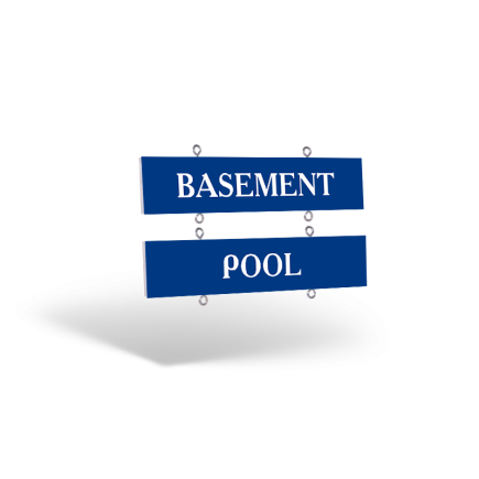 24"x6" Two-Sided Reflective Hanging Wooden Rider with Eye Screws for For First United Realty
