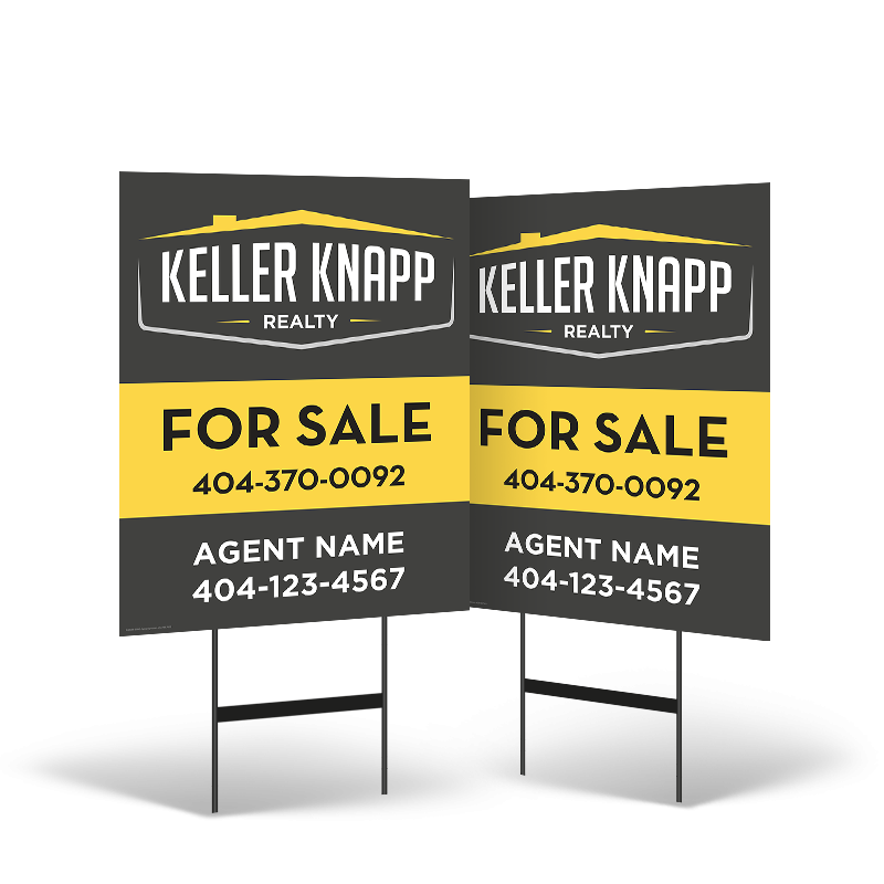 24x30 Two-Sided Reflective/Non-Reflective Styrene Yard Sign on Black Stand for  For Keller Knapp