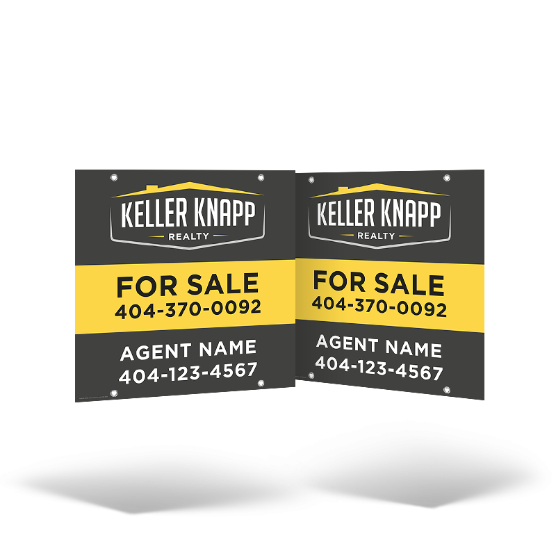 24"x24" Two-Sided Styrene/Aluminum Hanging Panel w/ Grommets, Reflective Option For Keller Knapp