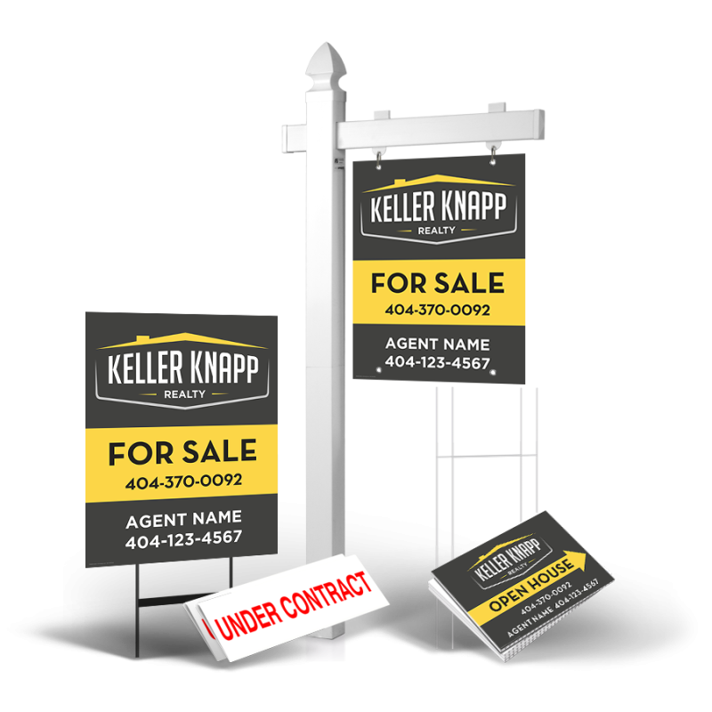 Grand Slam Package Keller Knapp: 6' Post, Two-Sided 24"x30" Panels, Directionals, Stakes, Clip-Ons