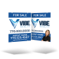 24x30 Two-Sided Styrene/Aluminum Hanging Panel w/ Grommets for Vibe Realty