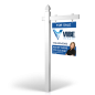 5' Easy Arm Post with 24"x30" Two-Sided Hanging Panels:Styrene,Reflective,Aluminum for Vibe Realty