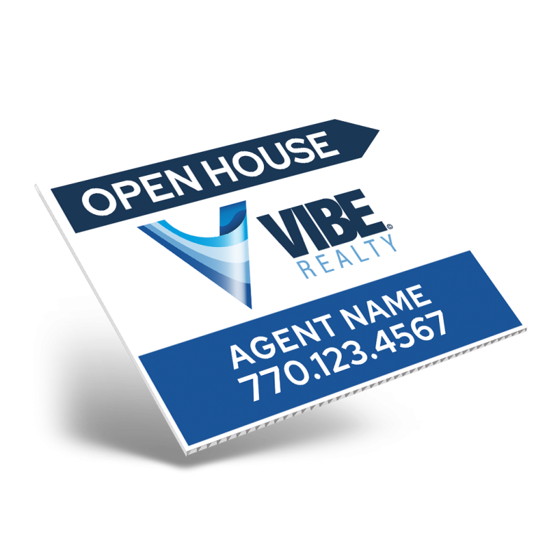 24" X18" ONE OR TWO SIDED CUSTOM COROPLAST SIGN PANEL For Vibe Realty 24" X18" ONE OR TWO SIDED CUSTOM COROPLAST SIGN PANEL For Vibe Realty