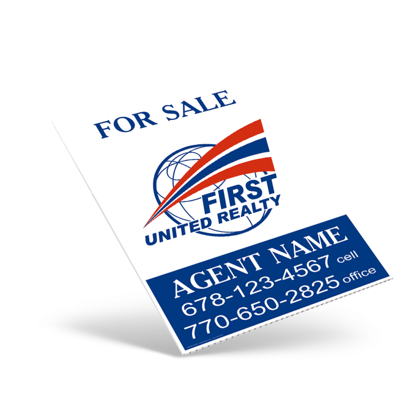 18"X24" ONE SIDED CUSTOM COROPLAST CONDO PANEL for First United Realty