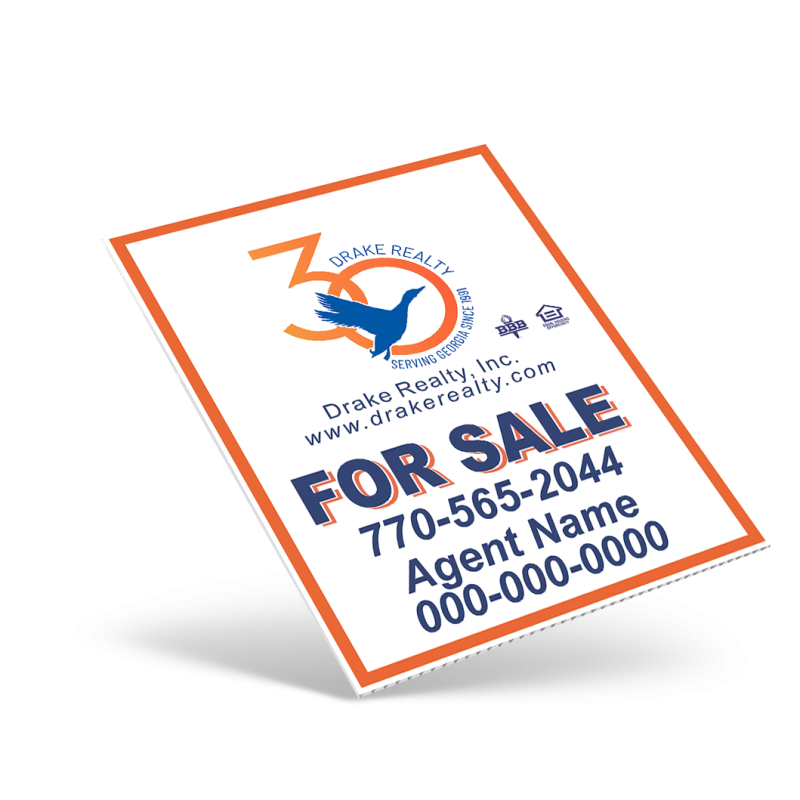 18"X24" ONE SIDED CUSTOM COROPLAST CONDO PANEL for DRAKE REALTY