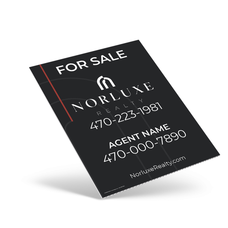 18"x24"One-Sided Custom Coroplast Panel for Window,Designed for Norluxe Realty