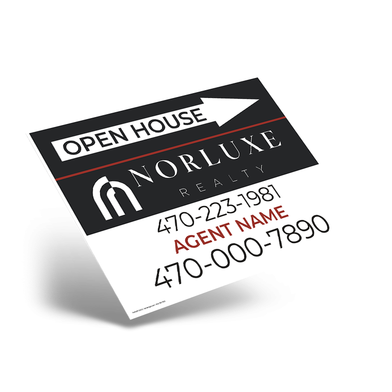 24"x18"Styrene One-Sided Panel for Metal A-Frame,Sold Individually for Norluxe Realty