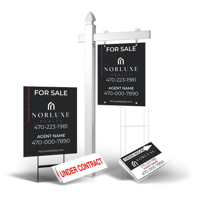Grand Slam PKG:6'Easy Arm Post,24"x30"StyrenePanel,YardSign,CoroplastDirectionals,Step StakeStands Grand Slam PKG:6'Easy Arm Post,24"x30"StyrenePanel,YardSign,CoroplastDirectionals,Step StakeStands