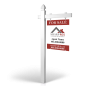 5' Easy Arm Post with 24"x30" Two-Sided Hanging Panels:Styrene,Reflective,Aluminum for Sharp Real Estate Services