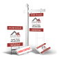 Grand Slam Package Sharp Real Estate Services: 6' Post, Two-Sided 24"x30" Panels, Directionals, Stakes, Clip-Ons
