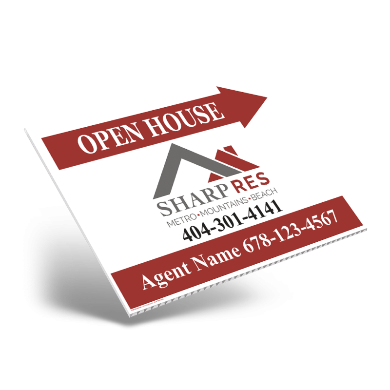 24" X18" ONE OR TWO SIDED CUSTOM COROPLAST SIGN PANEL For Sharp Real Estate Services 24" X18" ONE OR TWO SIDED CUSTOM COROPLAST SIGN PANEL For Sharp Real Estate Services
