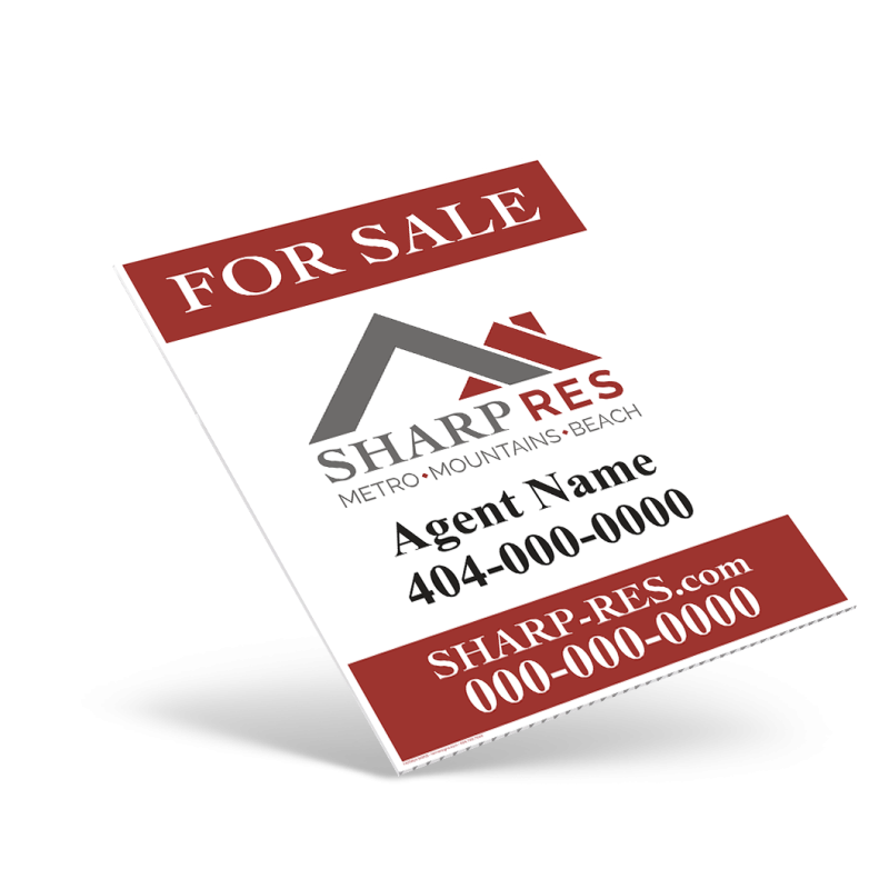 18"X24" ONE SIDED CUSTOM COROPLAST CONDO PANEL For Sharp Real Estate Services