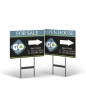 18"x14" Two-Sided Styrene/Reflective Yard Sign on Black Powder-Coated Stand, Go Realty