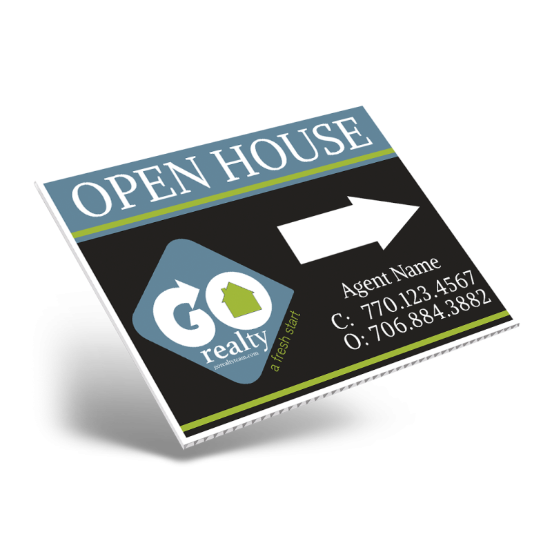 24" X18" ONE OR TWO SIDED CUSTOM COROPLAST SIGN PANEL For Go Realty 24" X18" ONE OR TWO SIDED CUSTOM COROPLAST SIGN PANEL For Go Realty