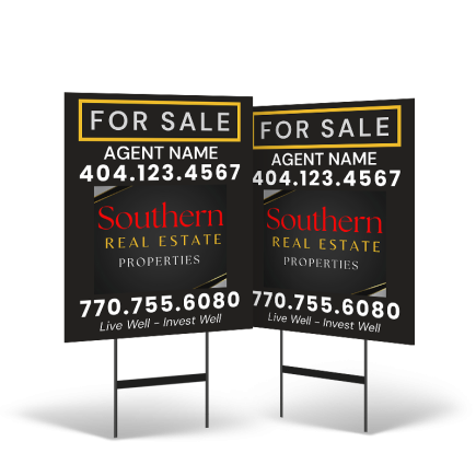 24"x30" Two-Sided Styrene/Reflective Yard Sign on Black Powder-Coated Stand for Southern REP