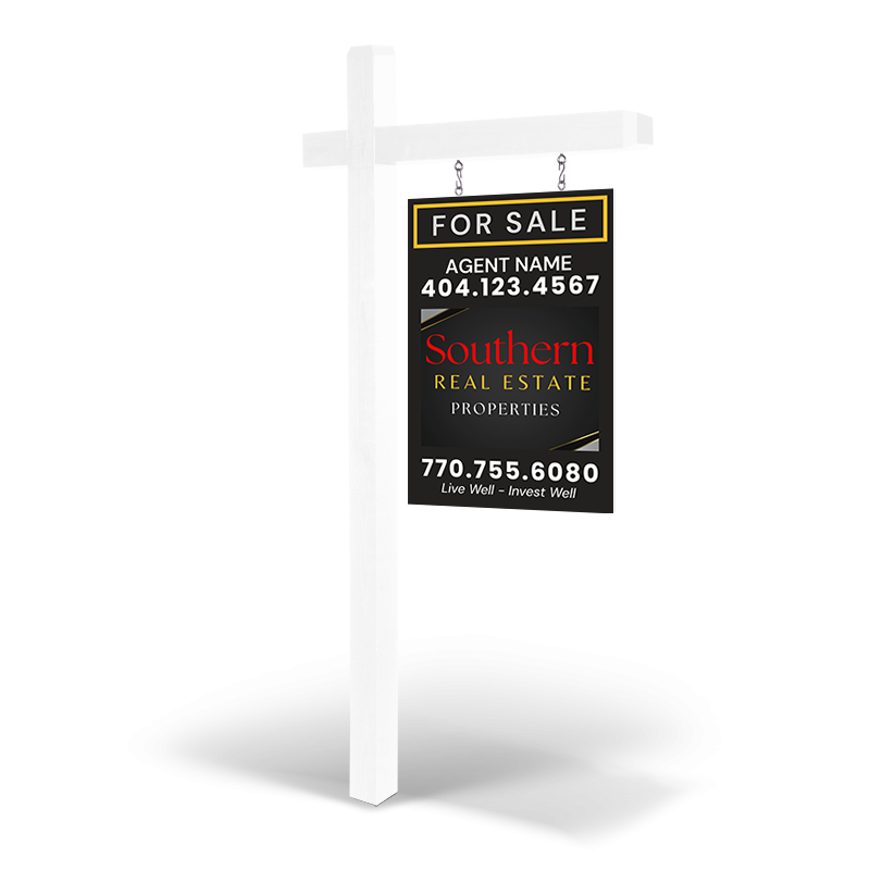 2X3'CustomWooden2-Sided Hanging Panel  in ReflectiveorNon Reflective with Wooden Arm Post&Installation For Southern REP