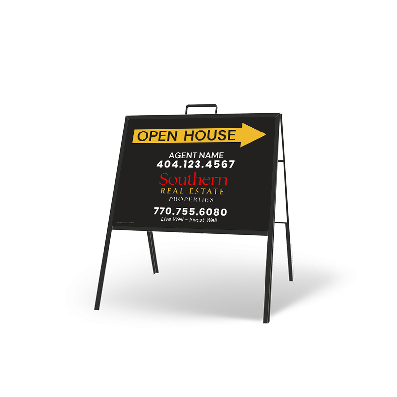 24" X 18" FOLDING "A" FRAME W/ TWO 24"X18" STYRENE CUSTOM PRINTED INSERTS For Southern REP