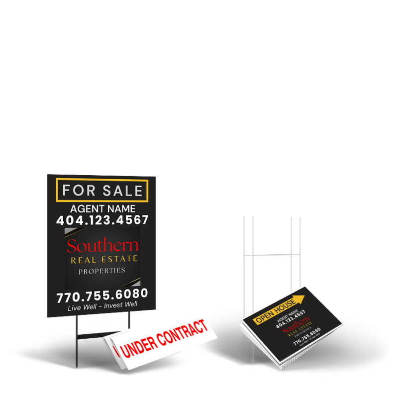 Southern REP Starter Package: 24x30 Yard Sign, Directionals, Stands, Clip-Ons Southern REP Starter Package: 24x30 Yard Sign, Directionals, Stands, Clip-Ons