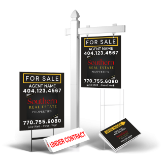 Grand Slam Package Southern REP: 6' Post, Two-Sided 24"x30" Panels, Directionals, Stakes, Clip-Ons