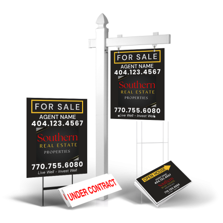 Grand Slam Package Southern REP: 6' Post, Two-Sided 24"x30" Panels, Directionals, Stakes, Clip-Ons