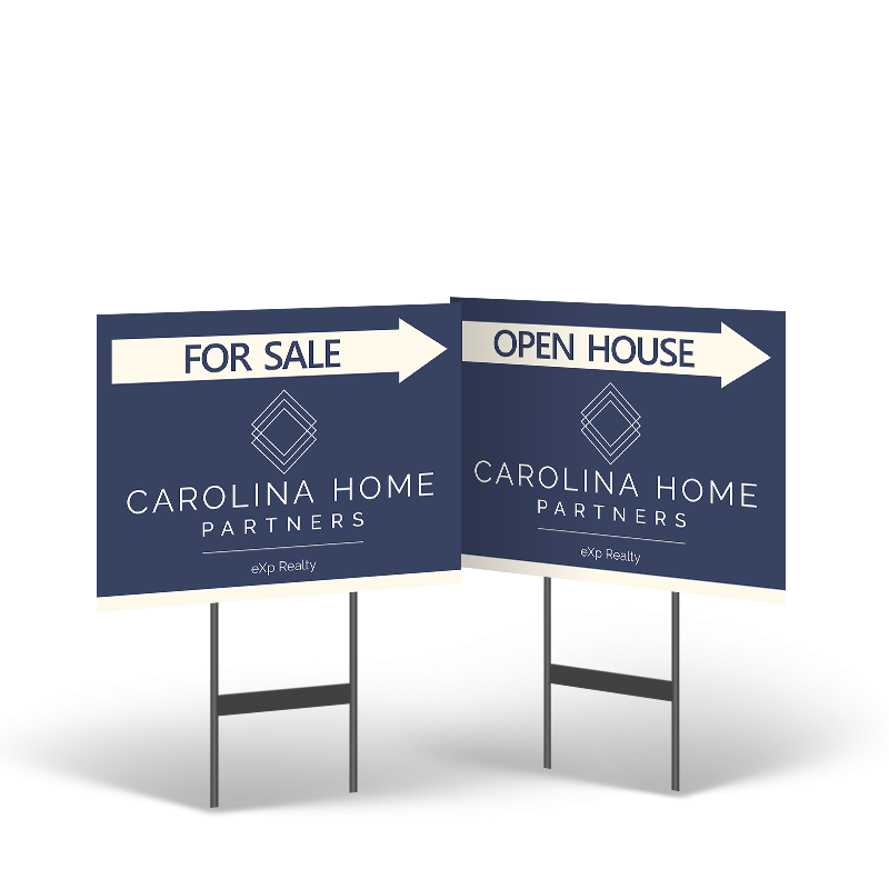 18"x14" Two-Sided Styrene/Reflective Yard Sign on Black Powder-Coated Stand, Carolina Home Partners 18"x14" Two-Sided Styrene/Reflective Yard Sign on Black Powder-Coated Stand, Carolina Home Partners