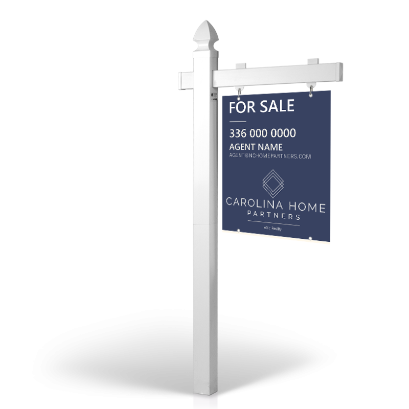 5' Easy Arm Post with 24"x30" Two-Sided Hanging Panels:Styrene,Reflective,Aluminum for Carolina Home Partners