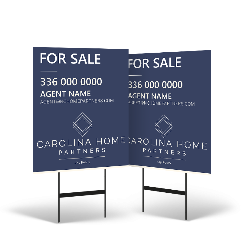 24"x30" Two-Sided Styrene/Reflective Yard Sign on Black Powder-Coated Stand for Carolina Home Partners 24"x30" Two-Sided Styrene/Reflective Yard Sign on Black Powder-Coated Stand for Carolina Home Partners