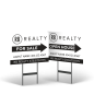 18"x14" Two-Sided Styrene/Reflective Yard Sign on Black Powder-Coated Stand, Red Barn Realty Group