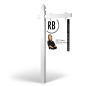 6' Easy Arm Post with 24"x30" Two-Sided Hanging Panels: Styrene, Aluminum, & Reflective Options for Red Barn Realty Group