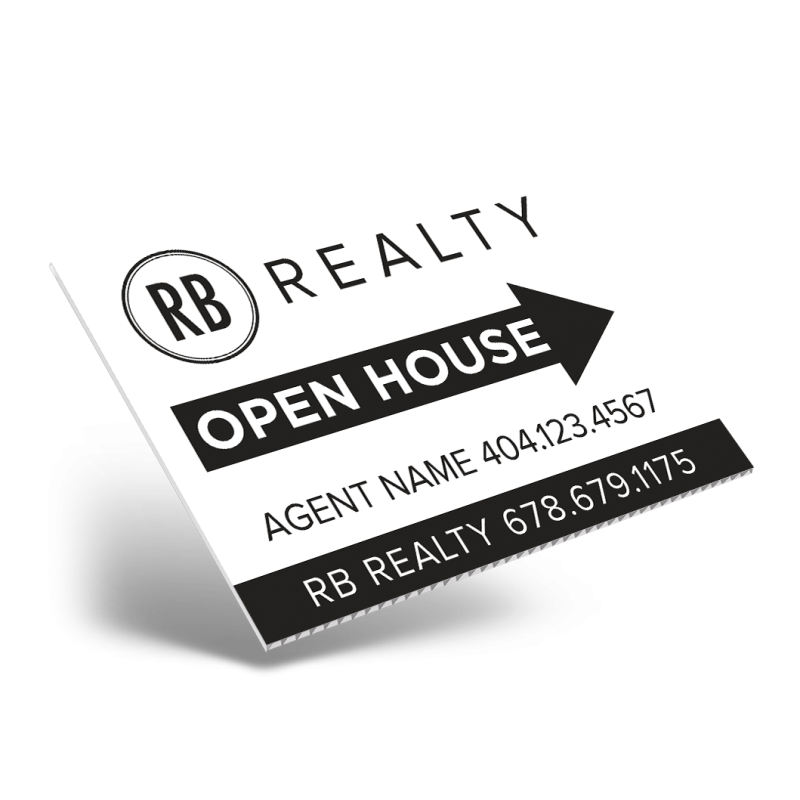 24" X18" ONE OR TWO SIDED CUSTOM COROPLAST SIGN PANEL For Red Barn Realty Group