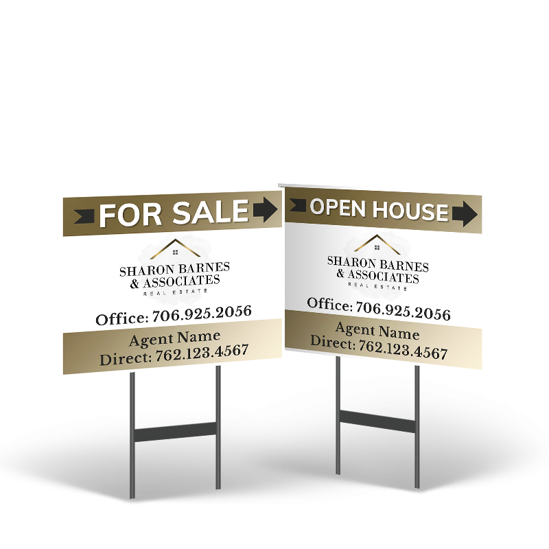 18"x14" Two-Sided Styrene/Reflective Yard Sign on Black Powder-Coated Stand, Sharon Barnes & Associates 18"x14" Two-Sided Styrene/Reflective Yard Sign on Black Powder-Coated Stand, Sharon Barnes & Associates