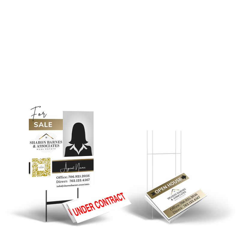 Sharon Barnes & Associate Starter Package: 24x30 Yard Sign, Directionals, Stands, Clip-Ons