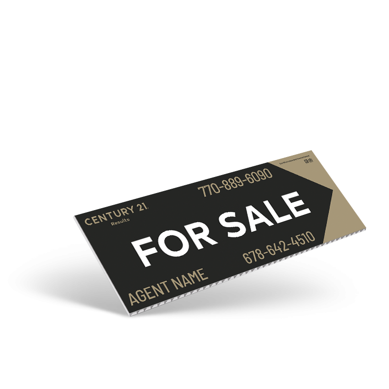 24"x9" Two-Sided Custom Coroplast Sign Panel for Century 21 Results