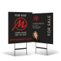 24"x30" Two-Sided Styrene/Reflective Yard Sign on Black Powder-Coated Stand for Mendoza Realty