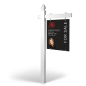 6' Easy Arm Post with 24"x30" Two-Sided Hanging Panels: Styrene, Aluminum, & Reflective Options for Mendoza Realty