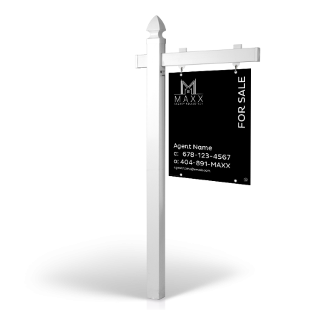 5' Easy Arm Post with 24"x30" Two-Sided Hanging Panels:Styrene,Reflective,Aluminum for Maxx Legacy Collection