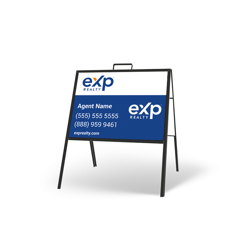 Folding A-Frame + 24"x18" Styrene Inserts for EXP Realty Folding A-Frame + 24"x18" Styrene Inserts for EXP Realty